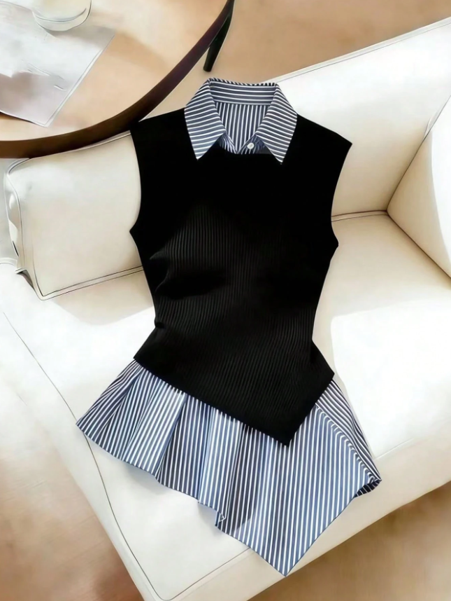 Women’s 2-in-1 Layered Sleeveless Knit Top